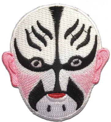Obrázek produktu pro Strašidelná maska - záplata, nažehlovací, nažehlovací obrázek, nášivka, záplata, k nažehlení, velikost: 7 x 7,8 cm
