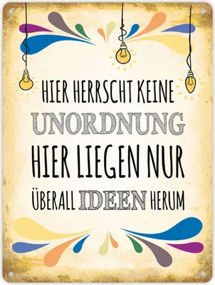 Produktbild von Metallschild XL mit Spruch: Hier herrscht keine Unordnung, ... Schild