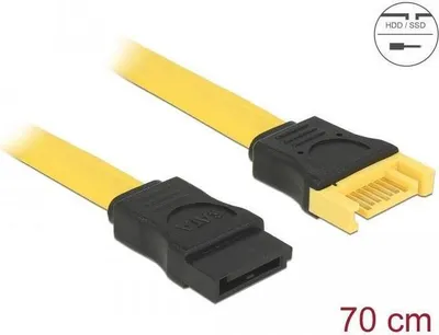 Produktbild von SATA 6 Gb/s Verlängerungskabel 70 cm gelb, abwärtskompatibel