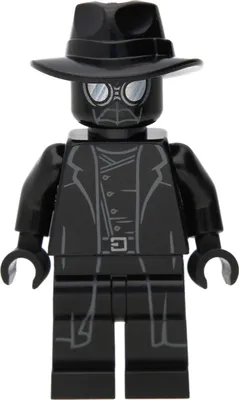 A LEGO minifigure of Spider-Man Noir.