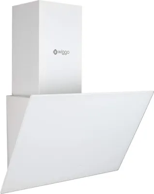 Produktbild von Wiggo Dunstabzugshaube 50cm kopffrei I Abluft Umluft Dunstabzug 300m³/h - LED Touch-Display 3 Stufen I Schräghaube inkl. Fettfilter & 2x Kohlefilter I Abzugshaube mit Glasfront weiß