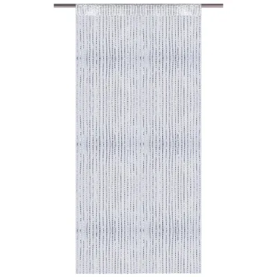 Produktbild von Fadenvorhang Weiß 300x250 cm – Metallic Fadengardine mit Stangendurchzug, kürzbar, lichtdurchlässig, für Tür und Raumteiler
