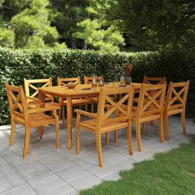 Produktbild von Möbel 9-tlg. Garten-Essgruppe Massivholz Akazie - Balkonmöbel 3058006