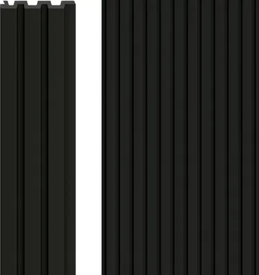 Produktbild von VOX Lamellenwand LINERIO - 3D MDF Wandpaneel - Akustikplatte - 2,65m x 16 - M-LINE - Schwarz