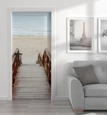 Produktbild von Türtapete Türposter Türfolie selbstklebend Treppe Strand Türaufkleber