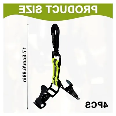 Produktbild von 4 Stück Handschuhhalter für die Feuerwehr mit doppeltem Clip und Metallkarabinern in Grün