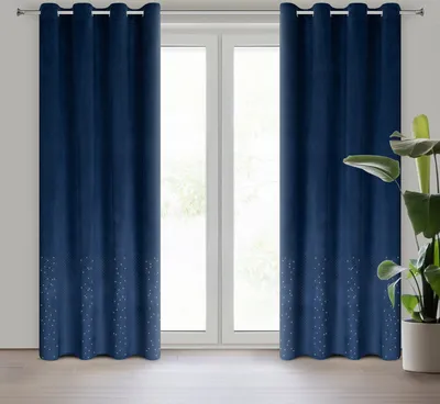 Produktbild von Vorhang ARIADNA dunkelblau marine140x250 cm  Ösen Ösenvorhang