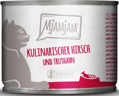 Obrázok produktu pre Mjamjam 200gx6 kulinárska zverina a moriak s čerstvými brusnicami
