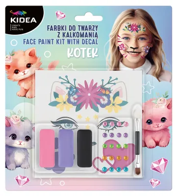 Produktbild von Kidea Schminkset für Kinder mit Diamanten und Aufklebern KITTY