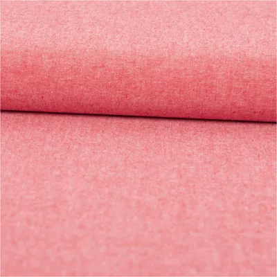 Produktbild von Baumwollstoff Meterware Popeline Yarn Dyed garngefärbt einfarbig rot meliert 144cm