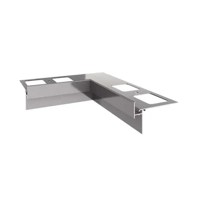 Produktbild von Renoplast Aluminium Traufprofil K35 Keramikboden, Innenecke 90°, Grau