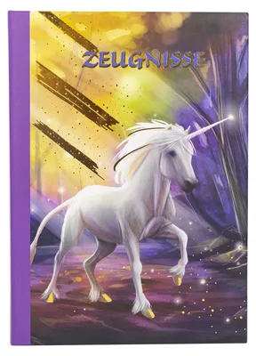 Imagen del producto de Carpeta para notas/A4/diseño "Unicornio"/cubierta acolchada/con 12 fundas