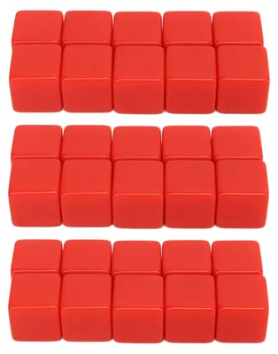 Produktbild von 30-teiliges Würfelset (rot), 16 mm, sechsseitige, beschreibbare Würfel für den Mathematikunterricht