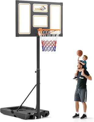 Obrázok produktu pre Koš na basketbal – doska na basketbal – stojan na basketbal – obruč na basketbal – nastaviteľná výška 100–305 cm