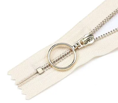 Produktbild von 6er-Metall-Nylon-Reißverschlüsse, 38 mm breit, für Jacken, Taschen, Sweatshirt-Zöpfe usw., Beige, 18 cm