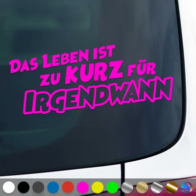 Produktbild von PantherPixel Das Leben Ist Zu Kurz Aufkleber Für Irgendwann Reisen Sticker Auto Geschenkidee Farbe Neon-Pink