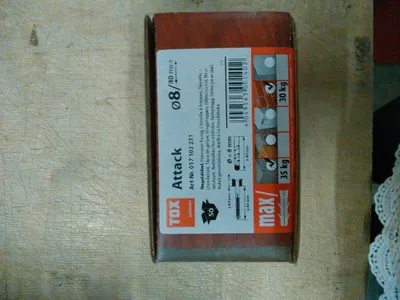 Zdjęcie produktu dla TOX Attack, Zestaw śrub i kołków rozporowych, Beton, Szary, Pozidriv, Niemcy, 8 mm