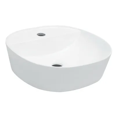 Produktbild von Kerra Keramik Waschbecken KR-850 weiß glänzend mit Ablage 40,0x40,0cm