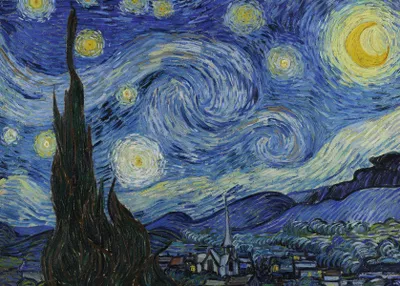 Produktbild von Riesenposter Vincent Van Gogh Kunstdruck The Starry Night + Ü-Poster