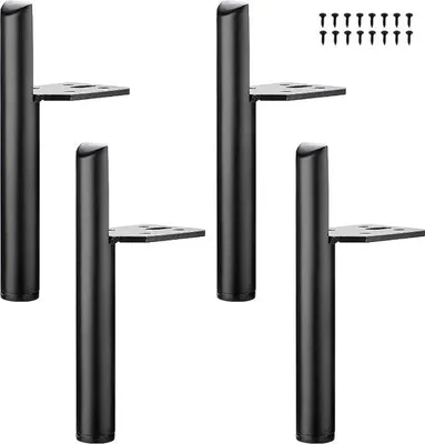 Image de Lot de 4 pieds de rechange modernes en métal, hauteur 15 cm