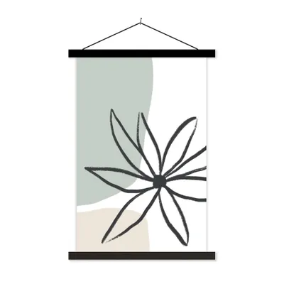 Produktbild von MuchoWow® Textilposter Blume - Pastell - Minimalismus 120x180 cm mit schwarzem Rahmen - Fotos