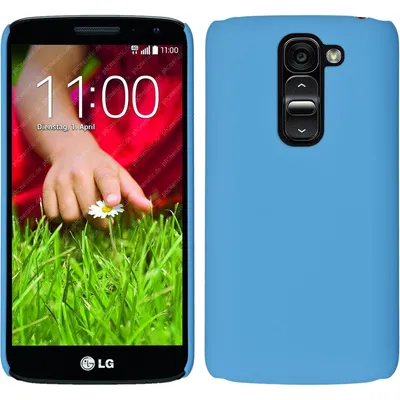 Produktbild von PhoneNatic Case kompatibel mit LG G2 mini - Hülle hellblau gummiert Hard-case + 2 Schutzfolien