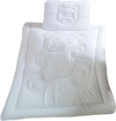 Produktbild von Kinder Bettenset 2-teilig 40x60 cm und 100x135 cm Motiv Bär Weiß
