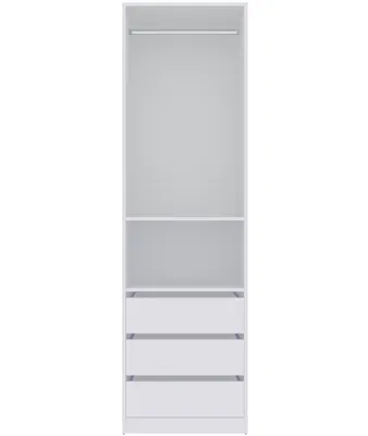 Produktbild von Marmex Möbel TRES 04 Weiß Kleiderschrank mit 3 Schubladen 60x206x51 cm
