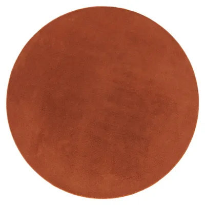 Productafbeelding van Wasbaar vloerkleed voor de woonkamer, korte pool, effen kleur, moderne stijl, zacht, oranje, rond, diameter 200 cm