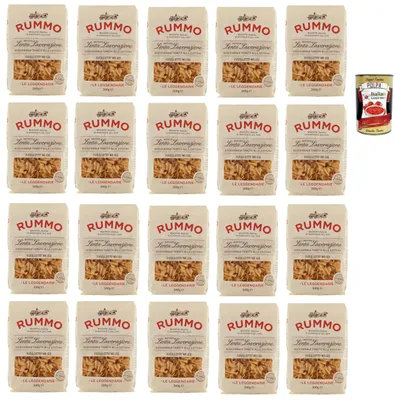 Produktbild von Rummo Fusillotti N°155 Pasta Lenta Lavorazione Teigwaren aus Hartweizengrieß Bronze-Zeichnung 20x 500g + Italian Gourmet polpa 400g