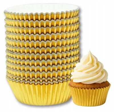 Produktbild von Elhandel Goldene Papier-Muffinförmchen für Cupcakes, 40 Stück