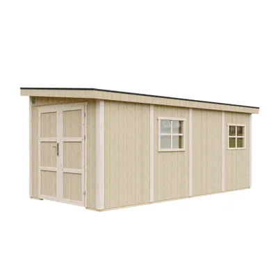 Image de Abri de jardin 11,47 m² - H231x248x530 cm - Sans plancher ni parois latérales - Timbela M940B