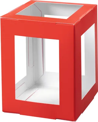 Produktbild von VBS Laternen-Rohling Eckig 13.5x13.5x18 cm Rot