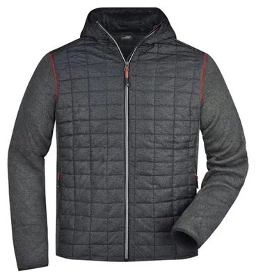 Produktbild von James and Nicholson - Hybridjacke für Herren, Jerseyware LT2737 (3XL) (Grau/Anthrazit meliert)