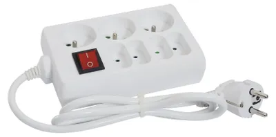 Obrázok produktu pre Gefotech 8235 Viacnásobná zásuvková lišta s 3 zásuvkami 16 A a 4 zásuvkami 6 A, kábel 1 m, s vypínačom