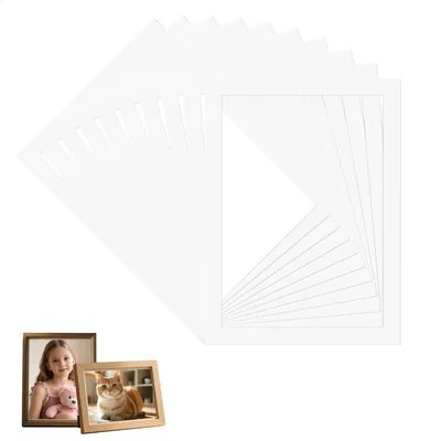 A4 Passepartout-Set, 10 Stück, Weiß, 29,7x21 cm, säurefrei