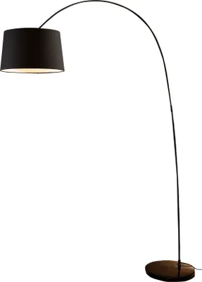 Produktbild von SalesFever Bogenlampe 205 cm | Ø Lampenschirm 40 cm | echter Marmorfuß | B 135 x T 36 x H 205 cm | schwarz