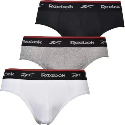 Produktbild von Reebok - "Wiggins" Slips für Herren, Sport (3er-Pack) LT5272 (M) (Schwarz/Grau meliert/Weiß)