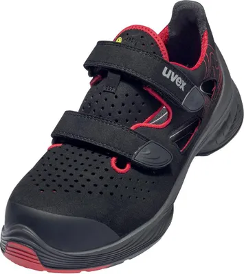 Produktbild von uvex 1 G2 Sandalen S1P schwarz, rot Weite 14 Gr. 49