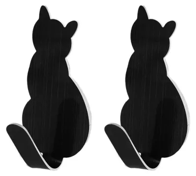 2er-Set Katzen-Schwanz-Haken aus Edelstahl, grau