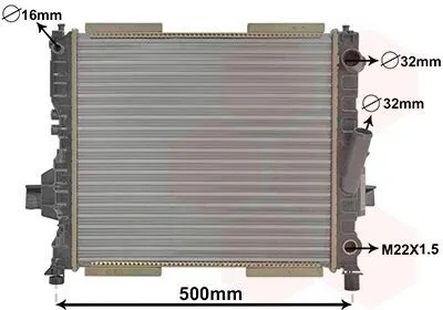 Produktbild von VAN WEZEL 43002167 Kühler Wasserkühler Motorkühler für RENAULT TWINGO I (C06)