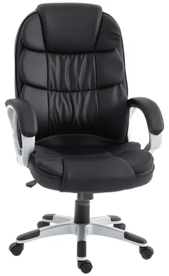 Produktbild von Ergonomischer Drehstuhl in Kunstleder, mit Wippfunktion, h?henverstellbar, bis 120 kg belastbar, schwarz