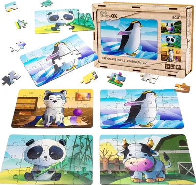 Immagine prodotto di Puzzle in legno 4in1 animali