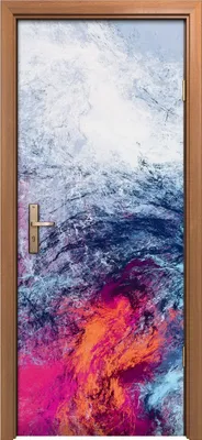 Produktbild von Türposter 80x200 cm Türaufkleber Türtapete Türfolie Klebefolie futuristische Wolken Farbe Spritzer
