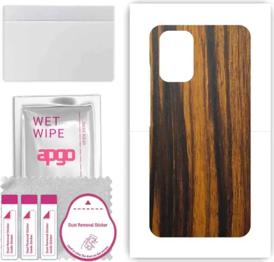 Produktbild von apgo Rückseite Schutzfolie, Skin, kompatibel mit Xiaomi Poco M5s, Hinten Displayschutzfolie aus Vinylfolie, kratzfest, einfache Montage - Tigerwood