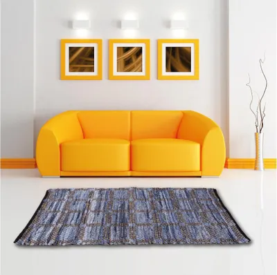 Produktbild von Teppich Läufer Matte Unterlage Vorleger Fußabtreter (70x180cm / Jeans Square)