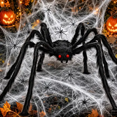 Immagine prodotto di Decorazione per Halloween: grande ragno, 200 cm, resistente alle intemperie, per uso esterno