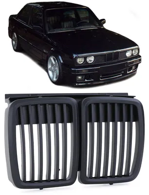 Sport Kühlergrill Grill SCHWARZ MATT passend für BMW 3er E30 ab 1982-1994 – Produktansicht