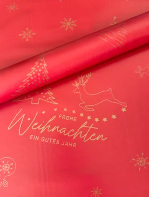 Produktbild von PVC Tischdecke VEGA Meterware Wachstuch Weihnachten Eckig Breite & Länge wählbar abwaschbar, Größe:130 x 220 cm