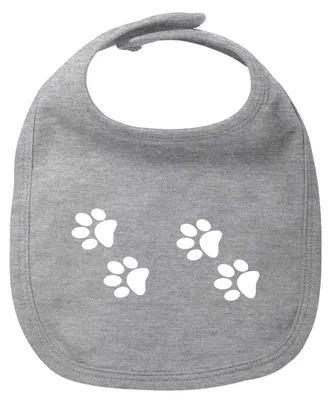 Produktbild von Huuraa Baby Lätzchen Fußtapsen Tapsen Heather Grey Klettverschluss  Baumwolle Latz Geschenkidee